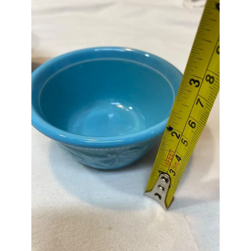4 T.S.T. Oven Serve Ware Cups 3 Blue 1 Brown